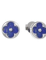 Серьги из белого золота c лазуритом