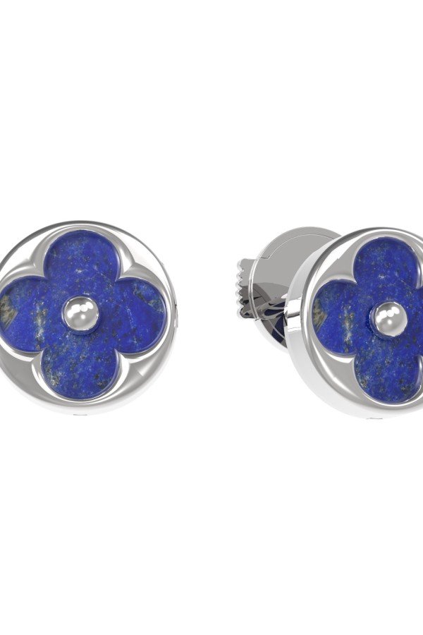 Серьги из белого золота c лазуритом