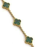 Браслет из лимонного золота c малахитом