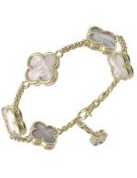 Браслет из лимонного золота c перламутром