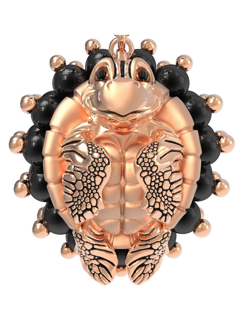 Серьги из золота c эмалью и ониксом