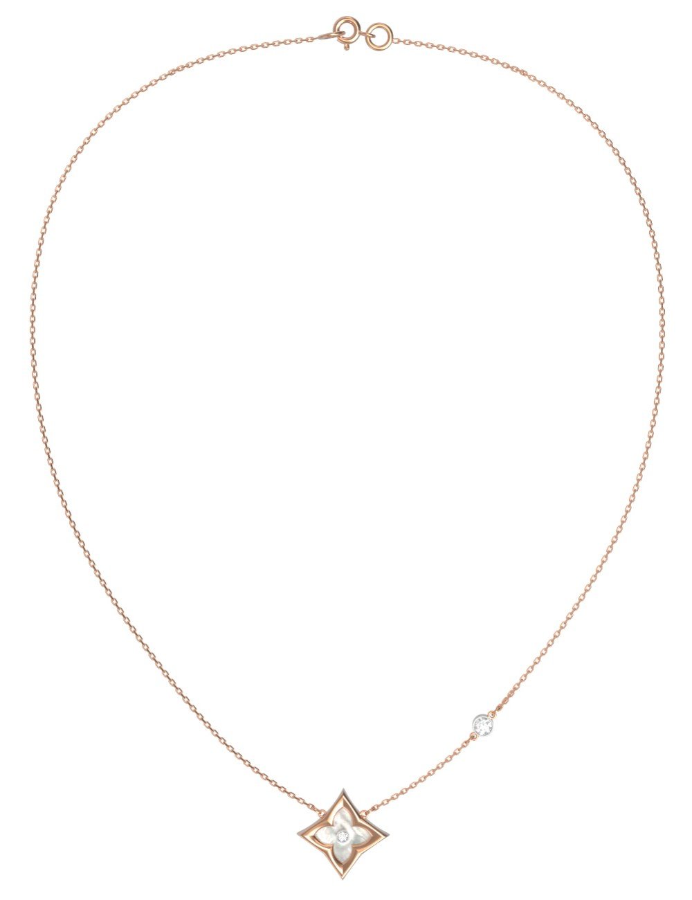 Колье из золота c бриллиантами и перламутром