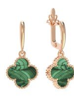 Серьги из золота c малахитом