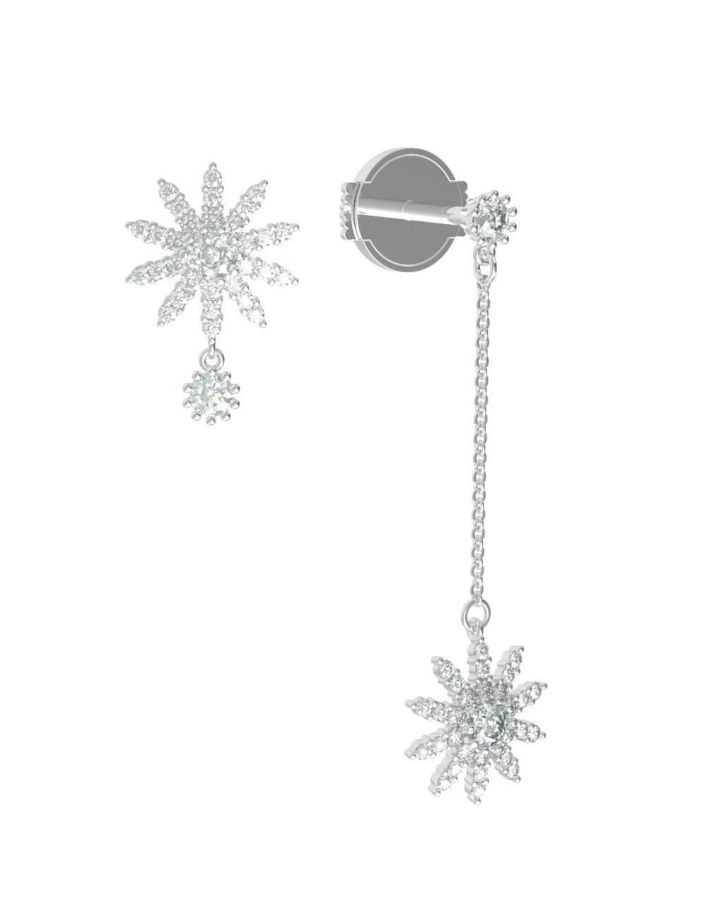 Серьги из белого золота c бриллиантами