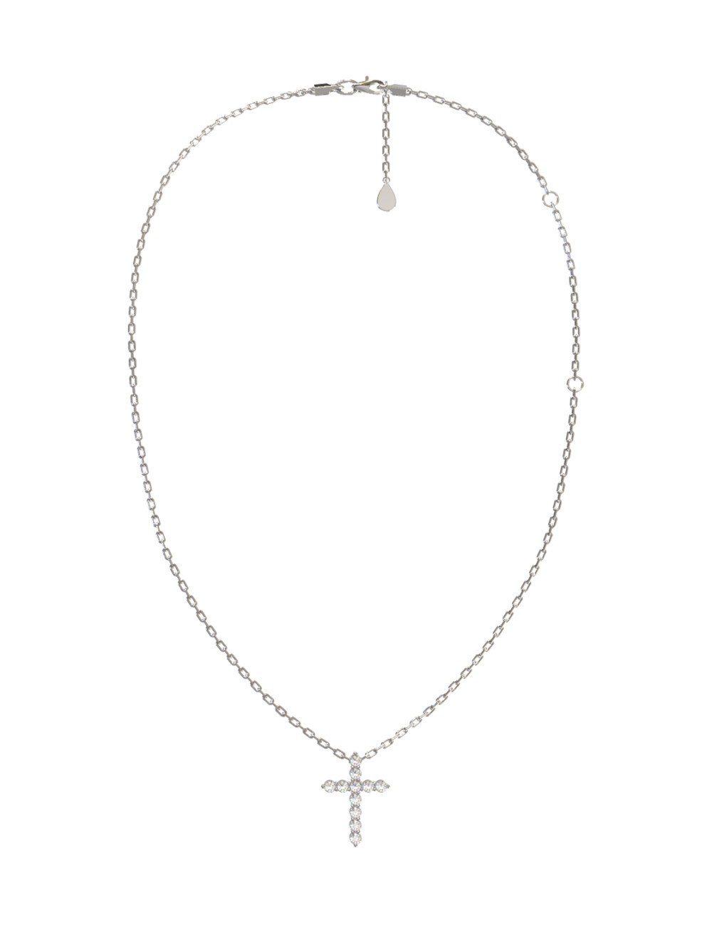 Крест из белого золота c бриллиантами