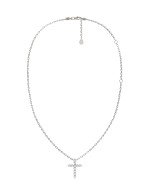 Крест из белого золота c бриллиантами