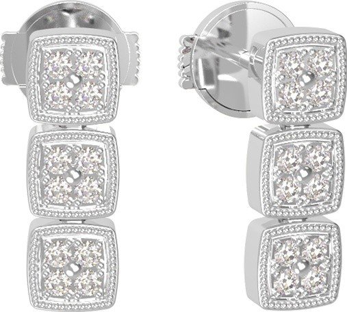 Серьги из белого золота c бриллиантами