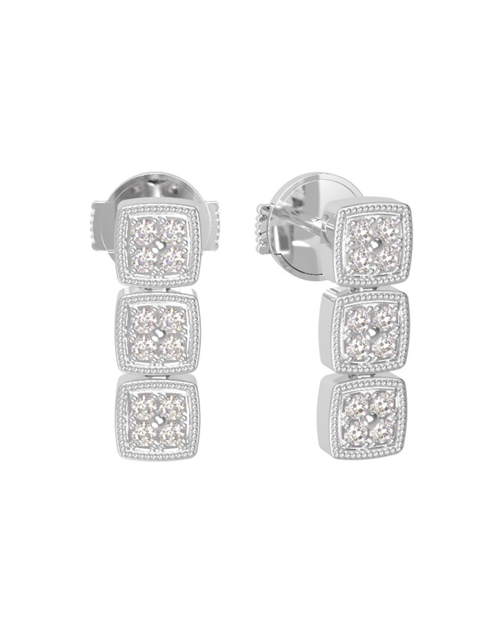 Серьги из белого золота c бриллиантами