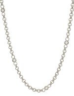 Цепь из белого золота c фианитом