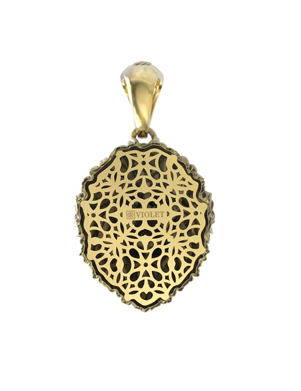 Подвеска из лимонного золота c эмалью