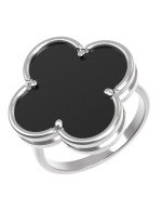 Кольцо из белого золота c ониксом