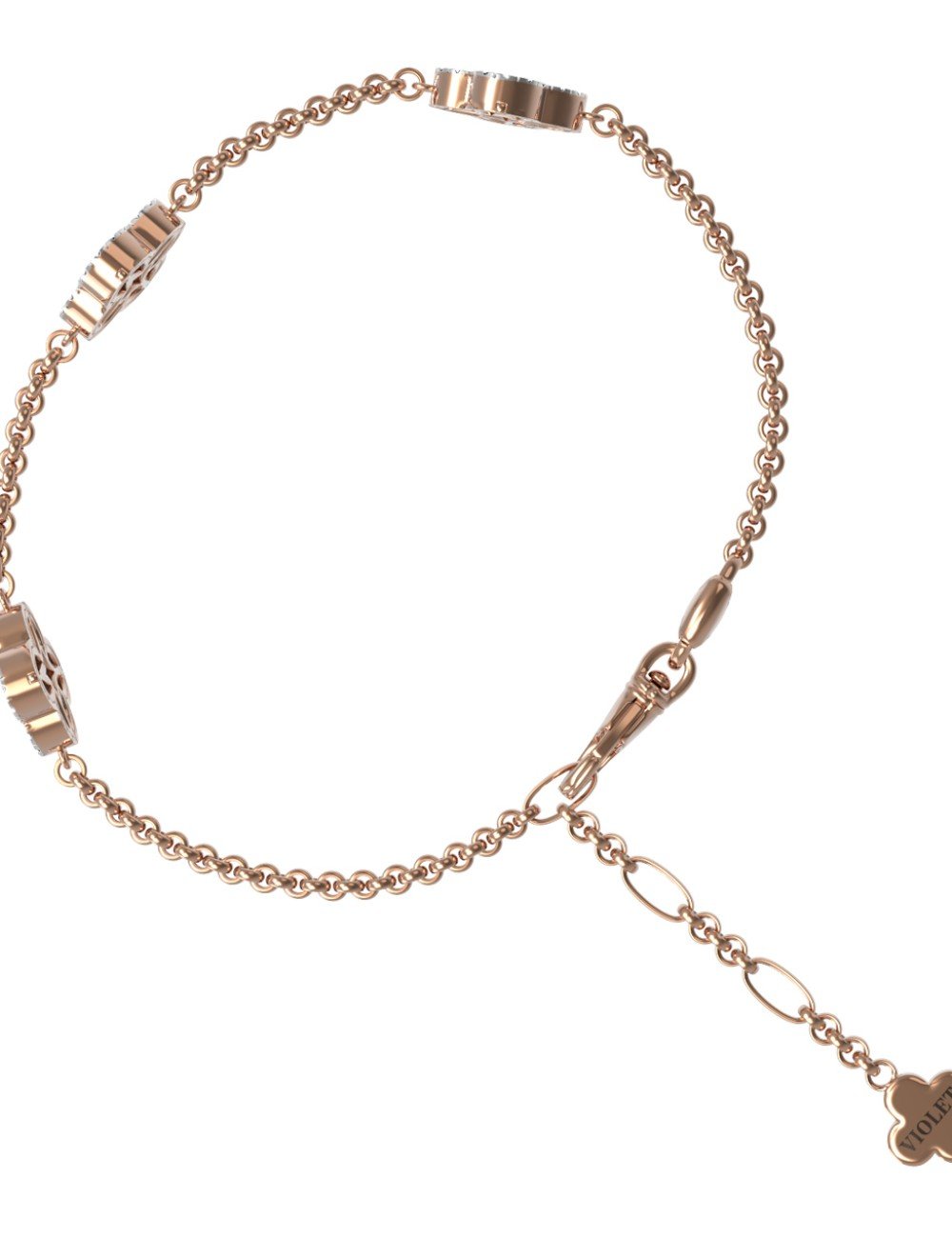 Браслет из золота c бриллиантами, ониксом и перламутром