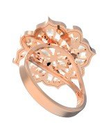 Кольцо из золота c ониксом и перламутром