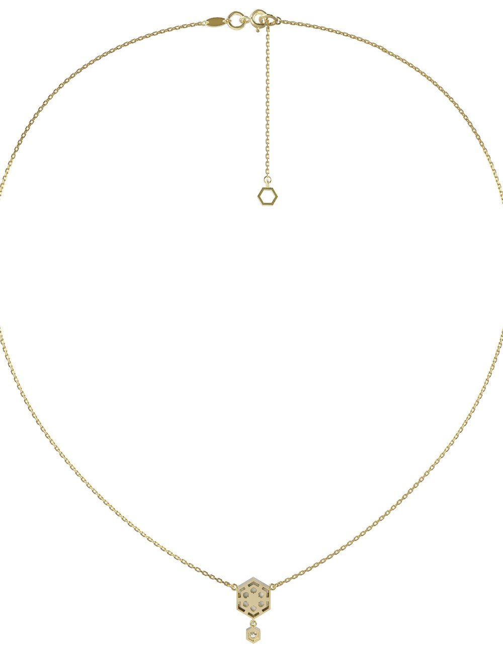 Колье из лимонного золота c бриллиантами и перламутром