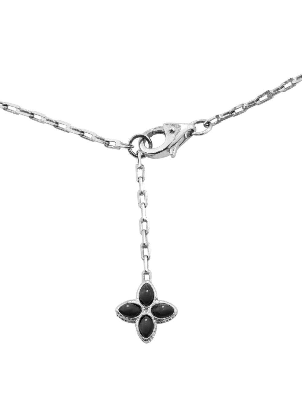 Колье из белого золота c бриллиантами и ониксом