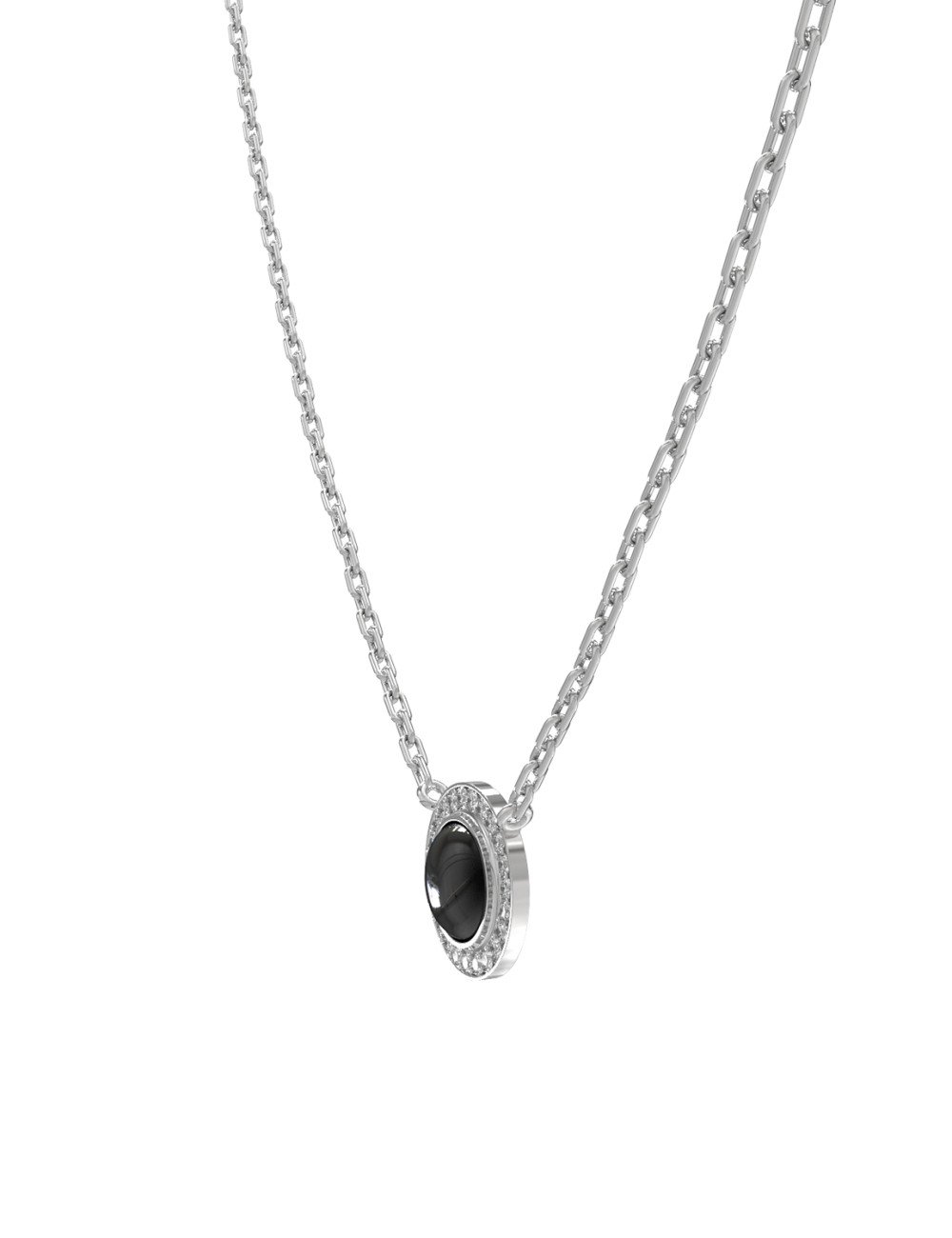 Колье из белого золота c бриллиантами и ониксом