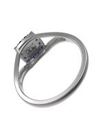 Кольцо из белого золота c бриллиантами и сапфиром