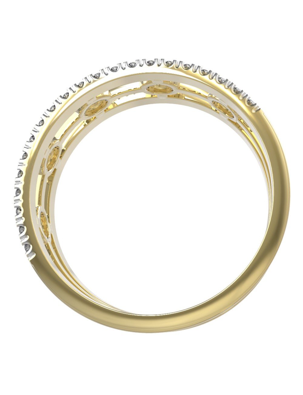 Кольцо из лимонного золота c бриллиантами