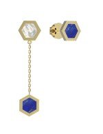 Серьги из лимонного золота c лазуритом и перламутром