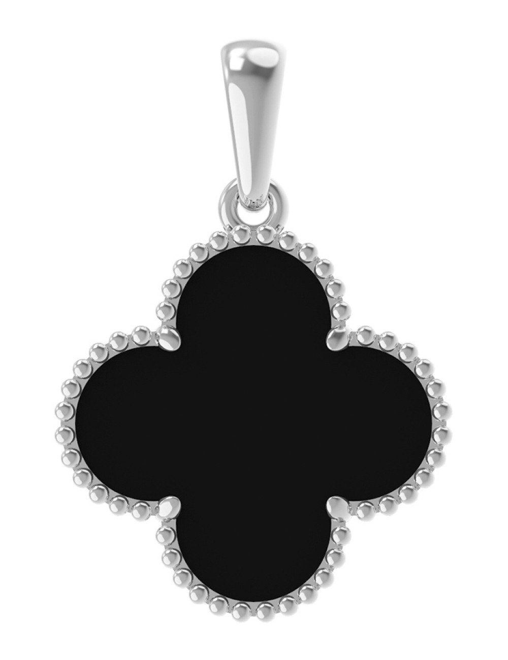 Подвеска из белого золота c ониксом