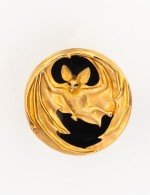 Кольцо из золота c эмалью и ониксом