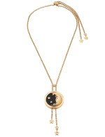 Колье из золота c ониксом и перламутром