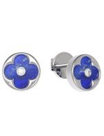 Серьги из белого золота c бриллиантами и лазуритом