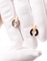 Серьги из золота c бриллиантами и ониксом