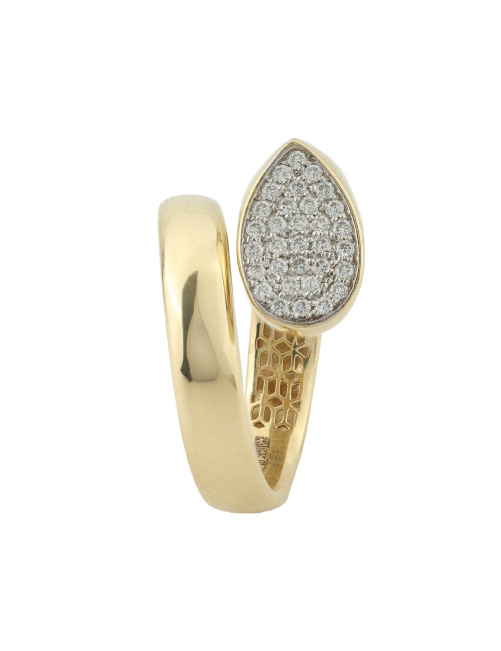 Кольцо из лимонного золота c бриллиантами