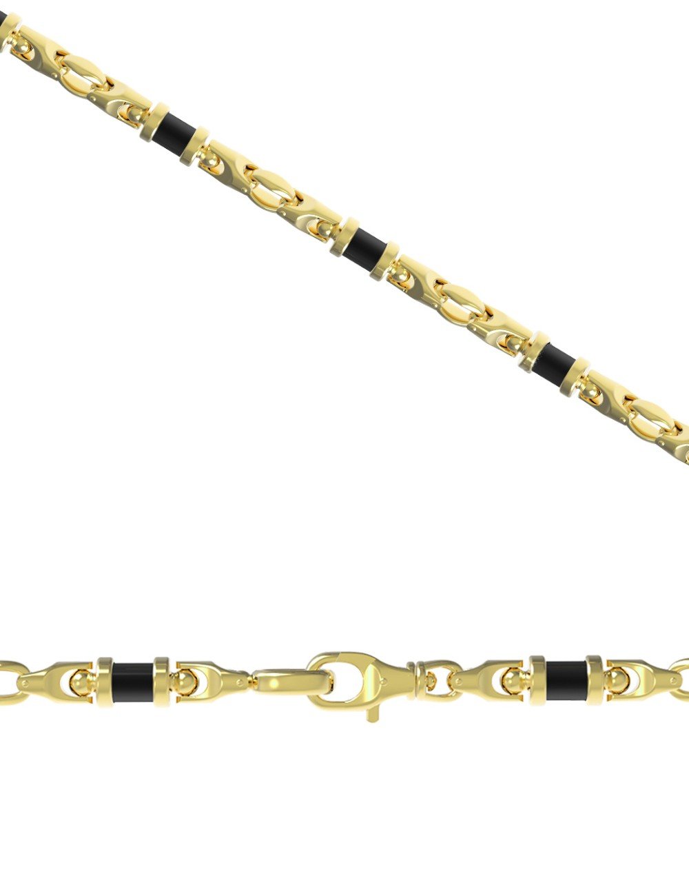 Цепь из лимонного золота c ониксом