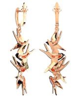 Серьги из золота c эмалью