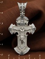 Крест из белого золота c бриллиантами