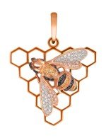 Подвеска из золота c эмалью и фианитом