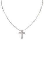 Крест из белого золота c бриллиантами