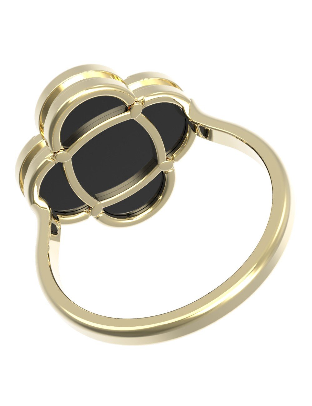 Кольцо из лимонного золота c ониксом