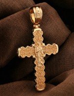 Крест из золота c ониксом