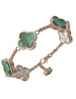 Браслет из золота c малахитом и перламутром