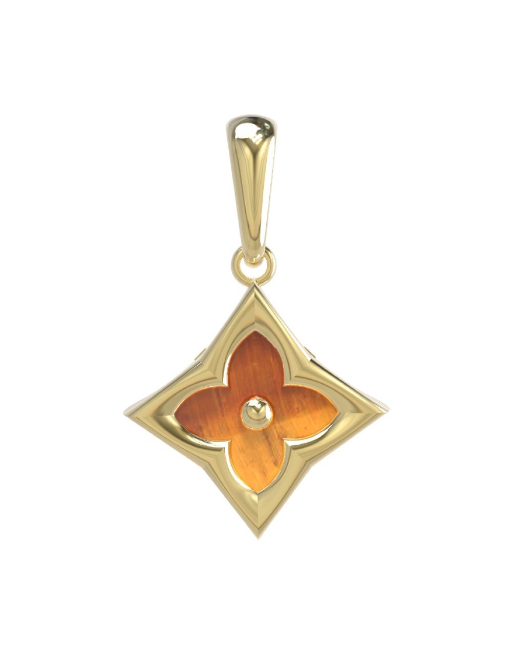 Подвеска из лимонного золота c тигровым глазом