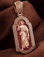 Образок из золота c эмалью