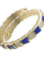 Браслет из лимонного золота c бриллиантами и лазуритом