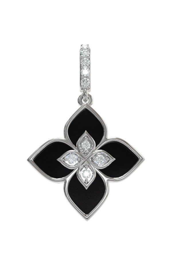 Подвеска из белого золота c бриллиантами и ониксом