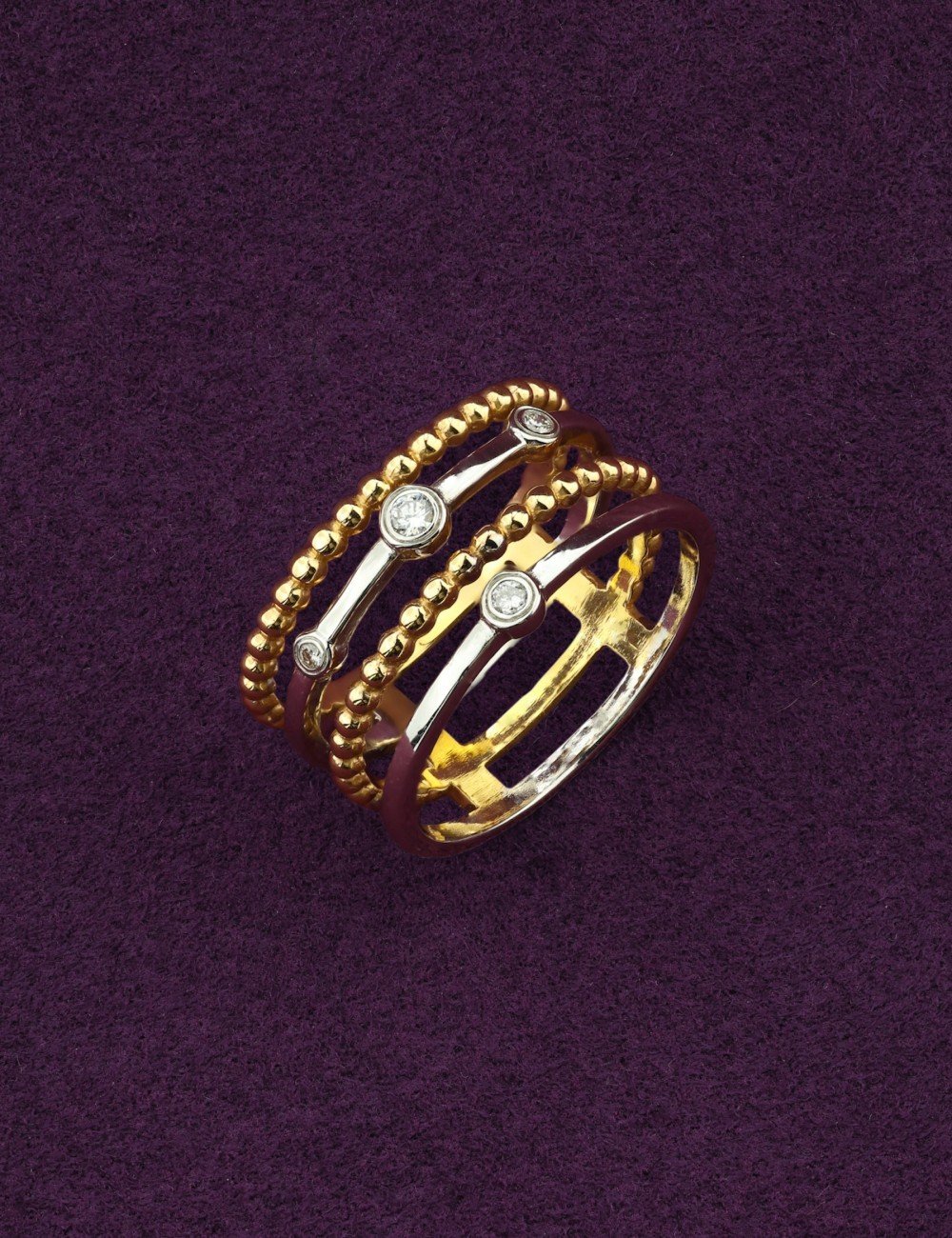 Кольцо из лимонного золота c бриллиантами