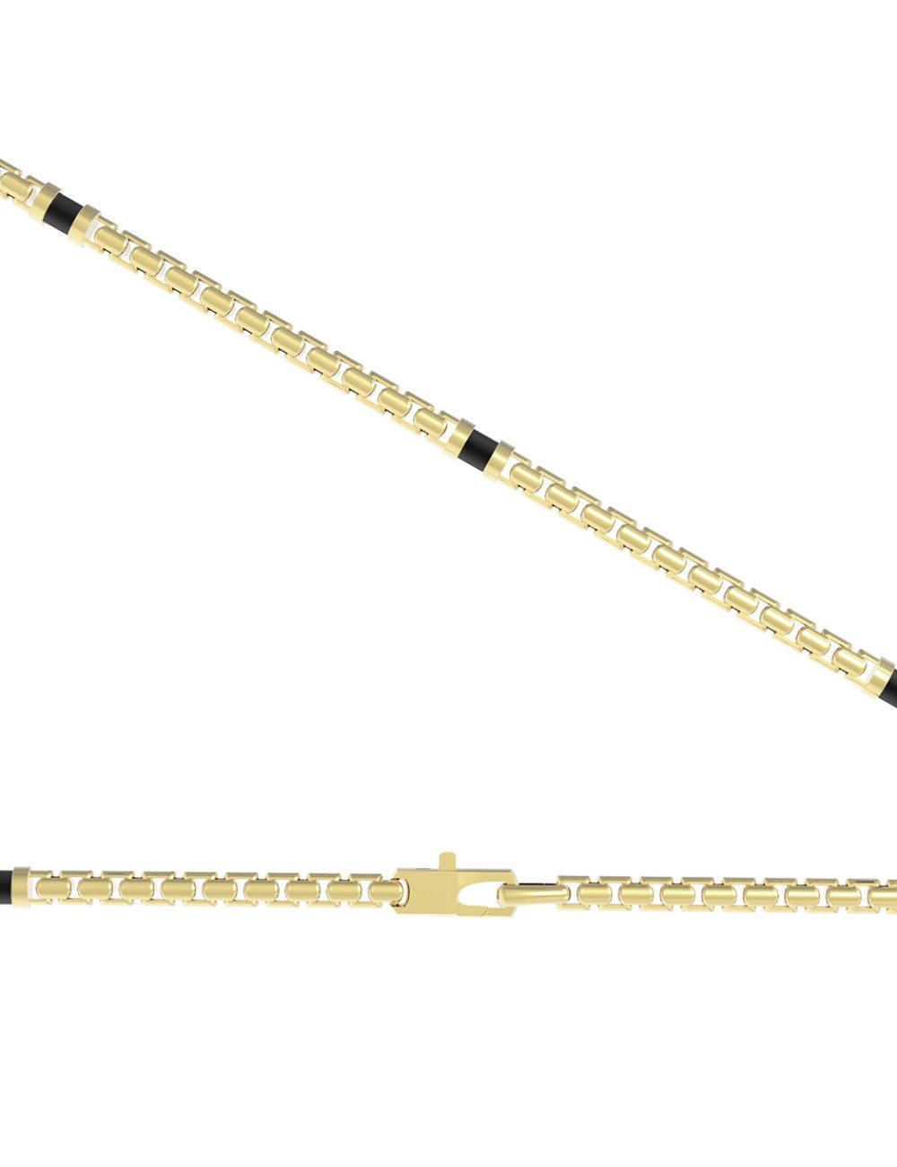 Цепь из лимонного золота c ониксом