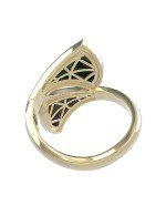 Кольцо из лимонного золота c малахитом и перламутром