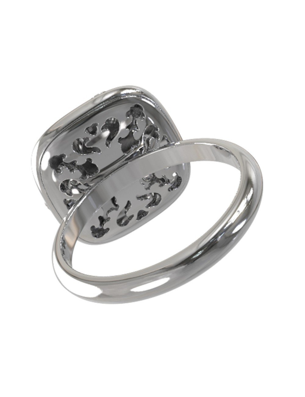 Кольцо из белого золота c бриллиантами и ониксом