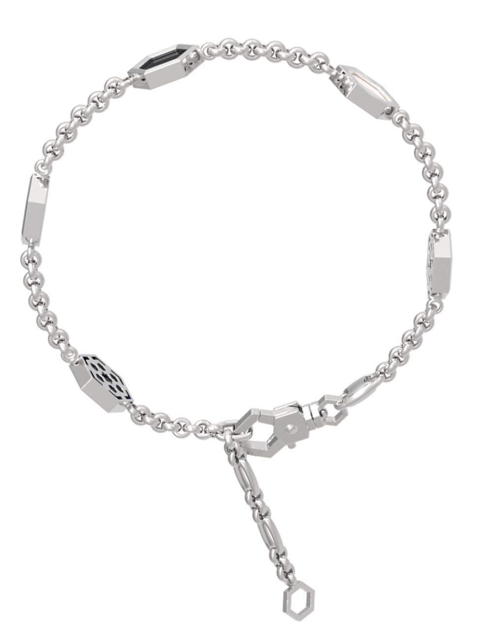 Браслет из белого золота c ониксом и перламутром