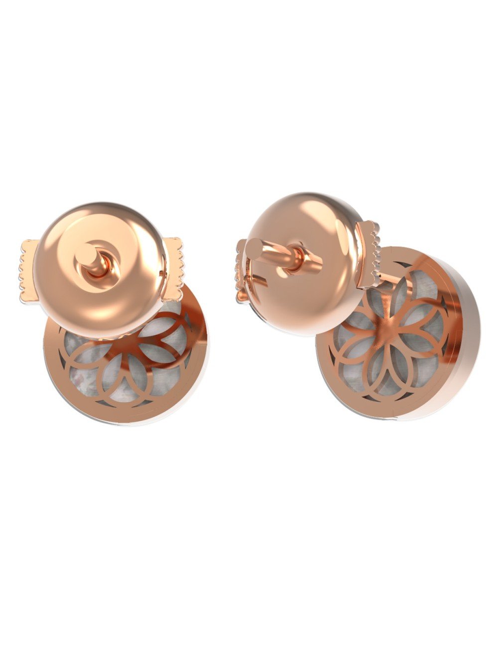 Серьги из золота c бриллиантами и перламутром