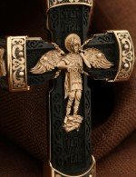 Крест из золота c эбеновым деревом