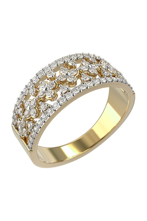 Кольцо из лимонного золота c бриллиантами