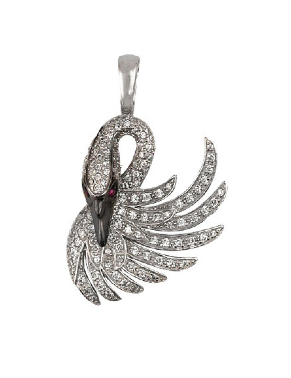 Подвеска из белого золота c фианитом